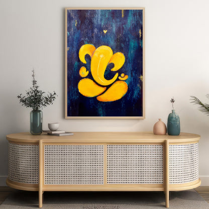 LuxuryStroke's Abstract Ganesha Doodle Art, Ganesh Line Artand Ganeshji Line Art - Contemporary Textured Ganesha Painting