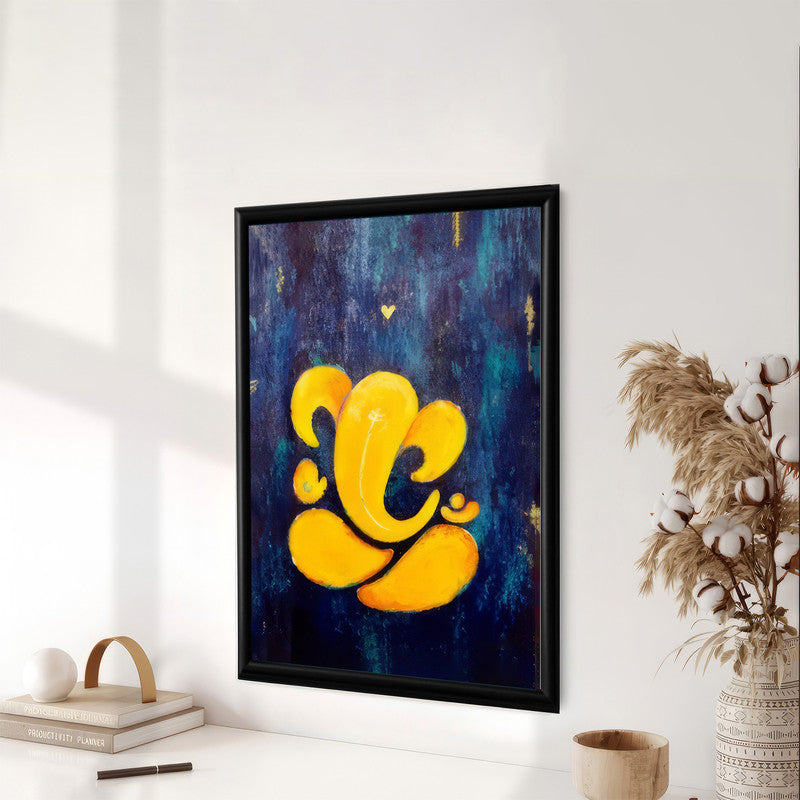 LuxuryStroke's Abstract Ganesha Doodle Art, Ganesh Line Artand Ganeshji Line Art - Contemporary Textured Ganesha Painting