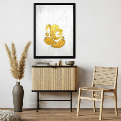 LuxuryStroke's Abstract Ganesha Doodle Art, Ganesh Line Artand Ganeshji Line Art - Contemporary Textured Ganesha Painting