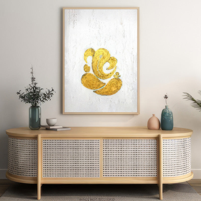 LuxuryStroke's Abstract Ganesha Doodle Art, Ganesh Line Artand Ganeshji Line Art - Contemporary Textured Ganesha Painting