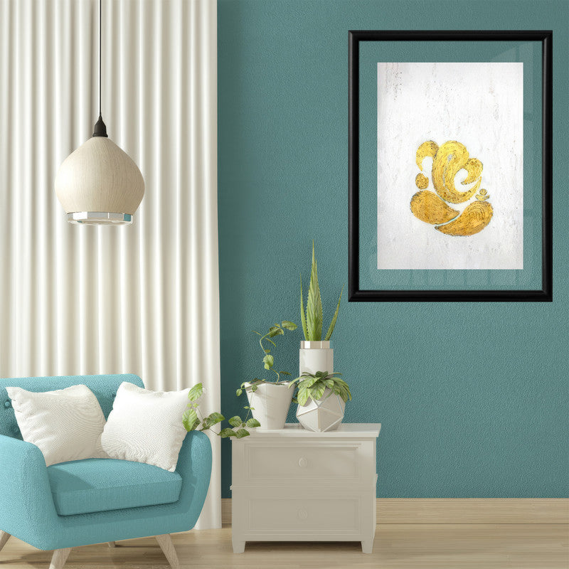 LuxuryStroke's Abstract Ganesha Doodle Art, Ganesh Line Artand Ganeshji Line Art - Contemporary Textured Ganesha Painting