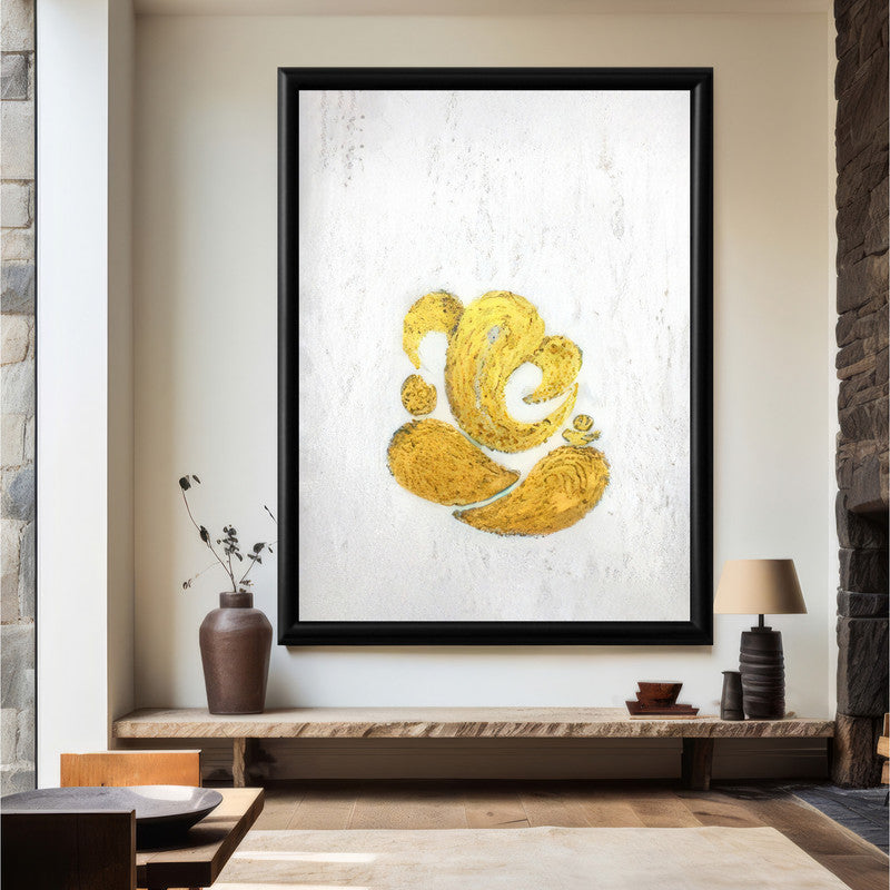 LuxuryStroke's Abstract Ganesha Doodle Art, Ganesh Line Artand Ganeshji Line Art - Contemporary Textured Ganesha Painting