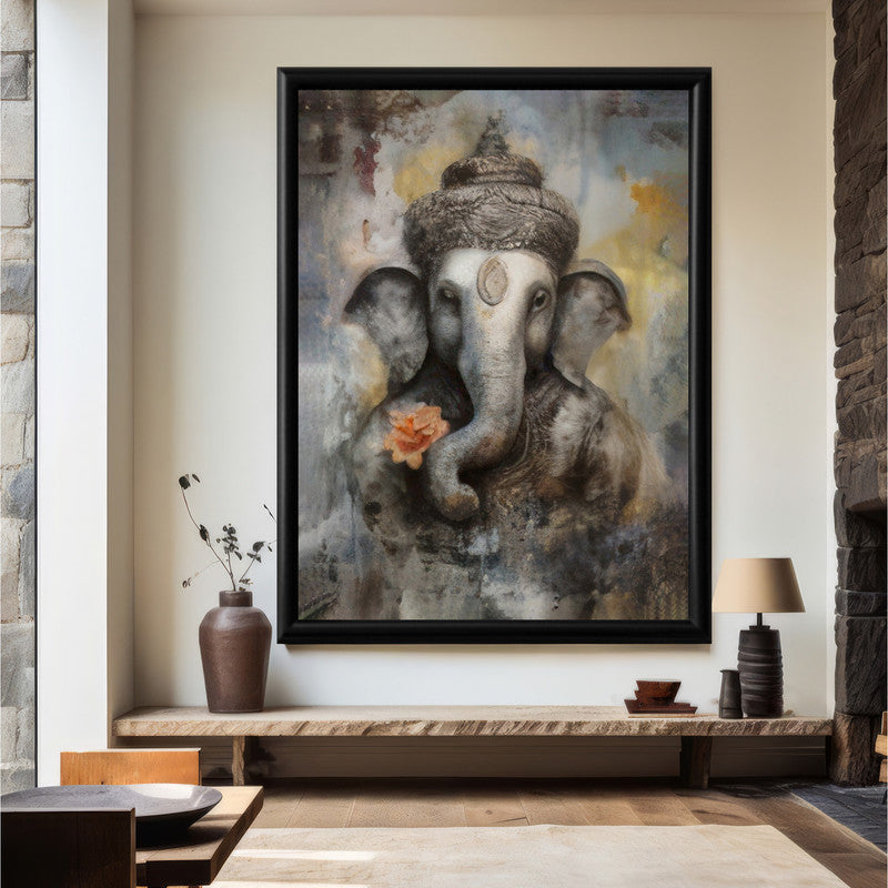 LuxuryStroke's Creative Ganesha Painting, Modern Art Of Ganpatiand Acrylic Ganesha Painting - Contemporary Lord Ganesha Painting
