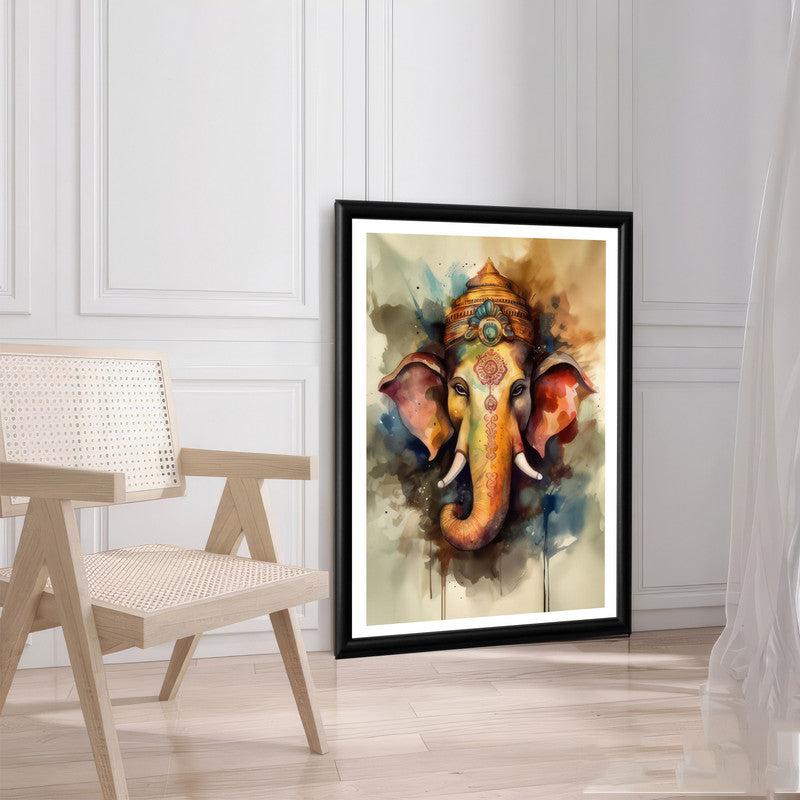 LuxuryStroke's Creative Ganesha Painting, Acrylic Ganesha Paintingand Ganpati Artwork - Contemporary Lord Ganesha Painting