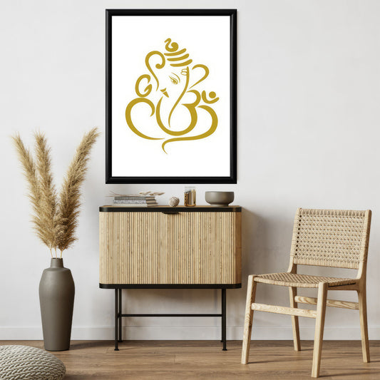 LuxuryStroke's Abstract Ganesha Doodle Art, Ganesh Line Artand Ganeshji Line Art - Contemporary  Elegant Lord Ganesha Painting