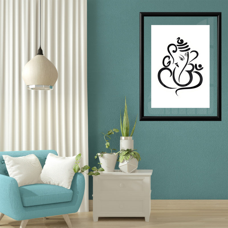 LuxuryStroke's Abstract Ganesha Doodle Art, Ganesh Line Artand Ganeshji Line Art - Contemporary Elegant Lord Ganesha Painting