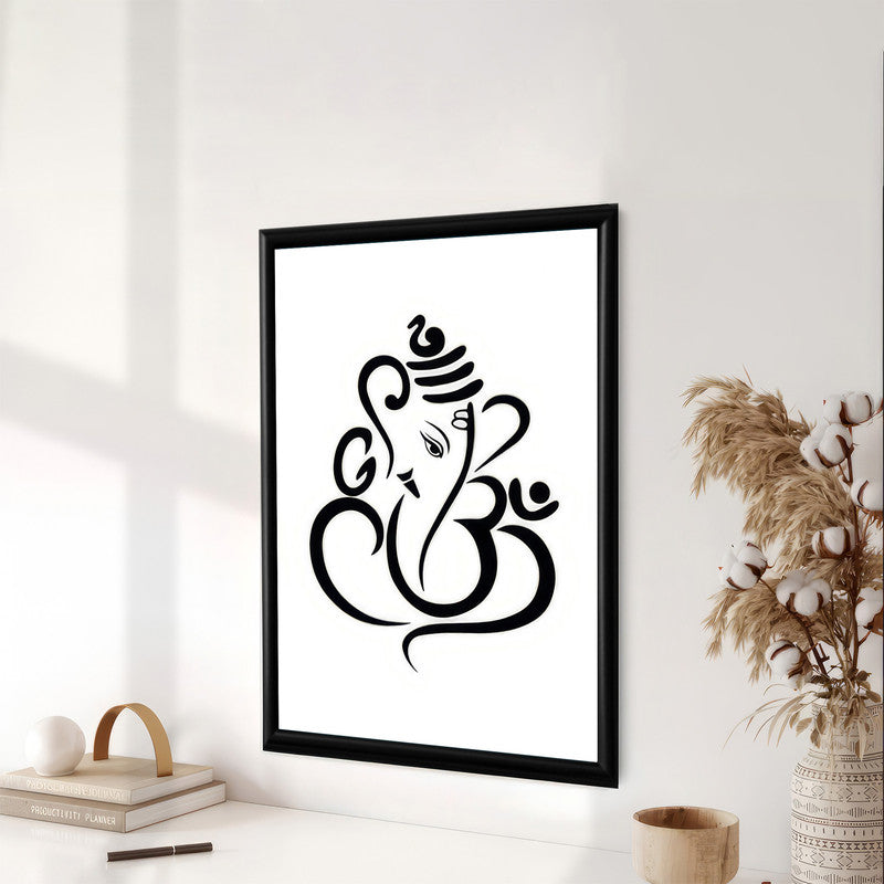 LuxuryStroke's Abstract Ganesha Doodle Art, Ganesh Line Artand Ganeshji Line Art - Contemporary Elegant Lord Ganesha Painting