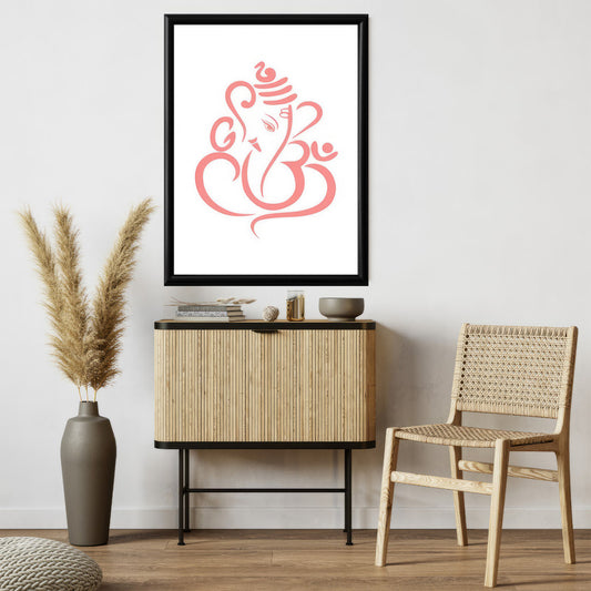 LuxuryStroke's Abstract Ganesha Doodle Art, Ganesh Line Artand Ganeshji Line Art - Contemporary Elegant Lord Ganesha Painting