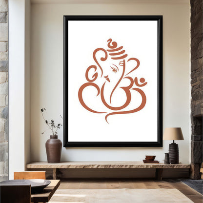 LuxuryStroke's Abstract Ganesha Doodle Art, Ganesh Line Artand Ganeshji Line Art - Contemporary Lord Ganesha Painting