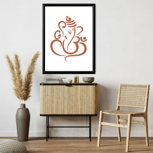 LuxuryStroke's Abstract Ganesha Doodle Art, Ganesh Line Artand Ganeshji Line Art - Contemporary Lord Ganesha Painting