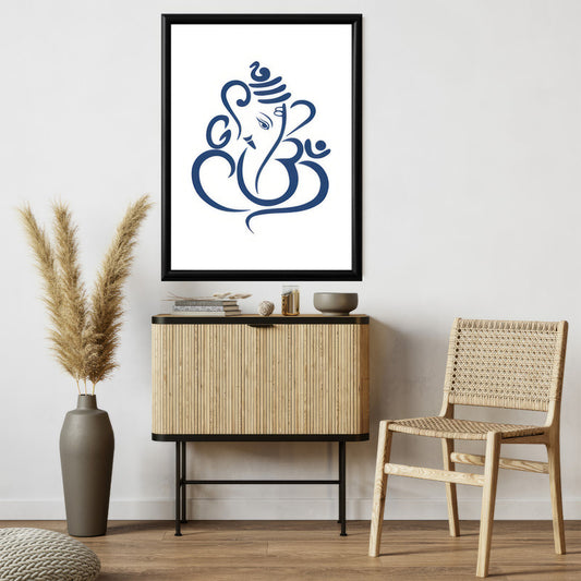 LuxuryStroke's Abstract Ganesha Doodle Art, Ganesh Line Artand Ganeshji Line Art - Contemporary Lord Ganesha Painting