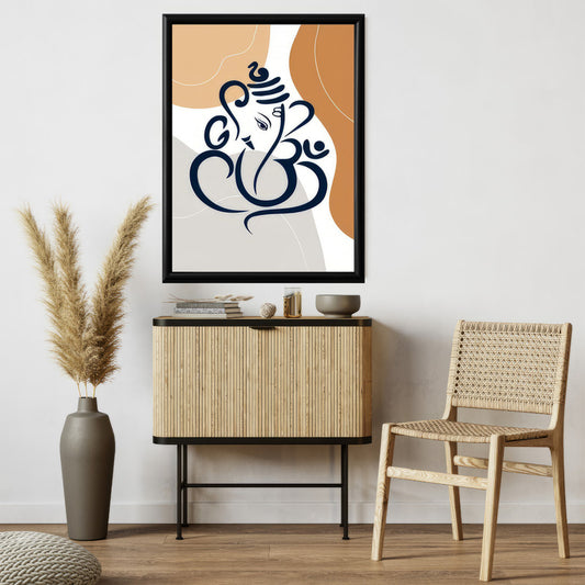 LuxuryStroke's Abstract Ganesha Doodle Art, Ganesh Line Artand Ganeshji Line Art - Contemporary Modern and Elegant Ganesha Painting