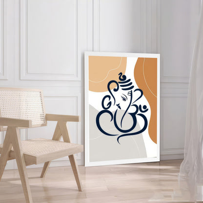 LuxuryStroke's Abstract Ganesha Doodle Art, Ganesh Line Artand Ganeshji Line Art - Contemporary Modern and Elegant Ganesha Painting