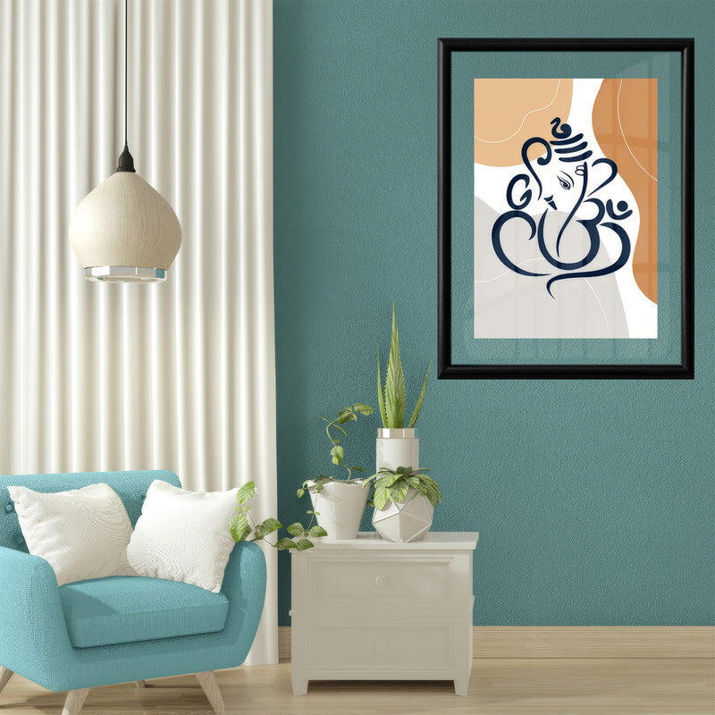 LuxuryStroke's Abstract Ganesha Doodle Art, Ganesh Line Artand Ganeshji Line Art - Contemporary Modern and Elegant Ganesha Painting