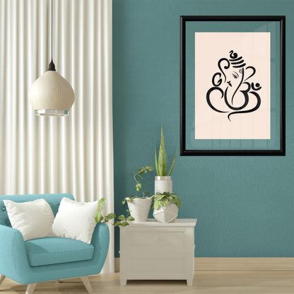 LuxuryStroke's Abstract Ganesha Doodle Art, Ganesh Line Artand Ganeshji Line Art - Contemporary Modern and Elegant Ganesha Painting