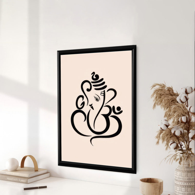 LuxuryStroke's Abstract Ganesha Doodle Art, Ganesh Line Artand Ganeshji Line Art - Contemporary Modern and Elegant Ganesha Painting