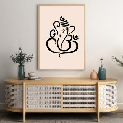 LuxuryStroke's Abstract Ganesha Doodle Art, Ganesh Line Artand Ganeshji Line Art - Contemporary Modern and Elegant Ganesha Painting