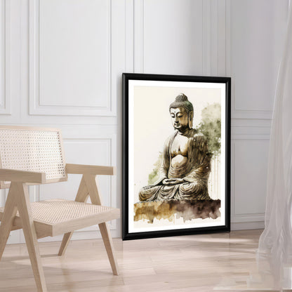 LuxuryStroke's Meditating Buddha Painting, Buddha Abstract Artand Buddha Acrylic Painting - Buddha's Enlightened Serenity: Spiritual Artistry