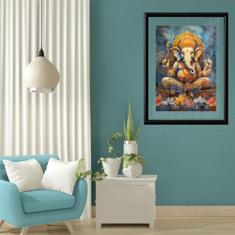 LuxuryStroke's Ganesh Modern Art, Ganesh Modern Art Paintingand Acrylic Ganesha Painting - Contemporary Lord Ganesh Watercolor Painting