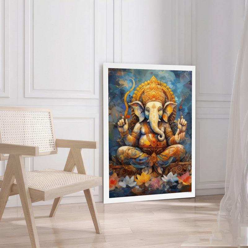 LuxuryStroke's Ganesh Modern Art, Ganesh Modern Art Paintingand Acrylic Ganesha Painting - Contemporary Lord Ganesh Watercolor Painting