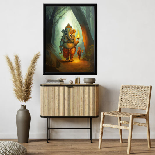 LuxuryStroke's Ganpati Acrylic Painting, Acrylic Ganesha Paintingand Ganesh Modern Art - Contemporary Modern Ganesha Painting