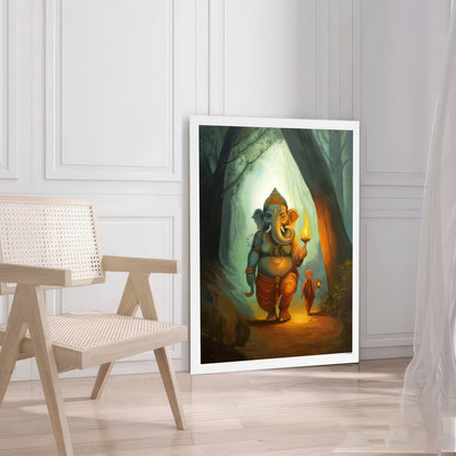 LuxuryStroke's Ganpati Acrylic Painting, Acrylic Ganesha Paintingand Ganesh Modern Art - Contemporary Modern Ganesha Painting