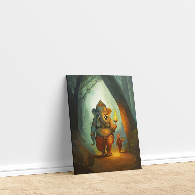 LuxuryStroke's Ganpati Acrylic Painting, Acrylic Ganesha Paintingand Ganesh Modern Art - Contemporary Modern Ganesha Painting