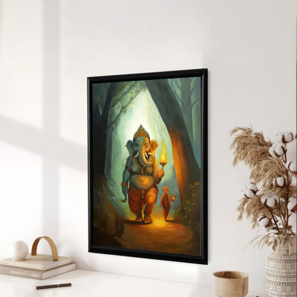 LuxuryStroke's Ganpati Acrylic Painting, Acrylic Ganesha Paintingand Ganesh Modern Art - Contemporary Modern Ganesha Painting