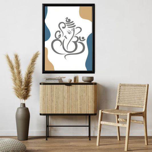 LuxuryStroke's Abstract Ganesha Doodle Art, Ganesh Line Artand Ganeshji Line Art - Contemporary Modern Abstract Lord Ganesha Painting