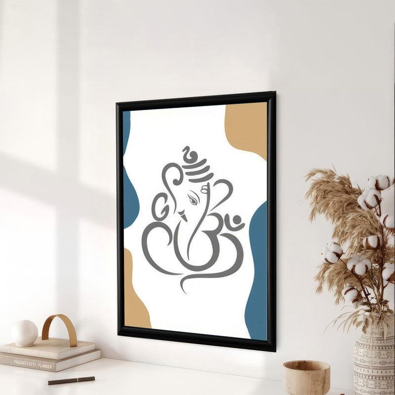 LuxuryStroke's Abstract Ganesha Doodle Art, Ganesh Line Artand Ganeshji Line Art - Contemporary Modern Abstract Lord Ganesha Painting