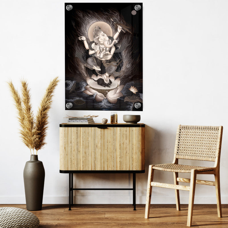 LuxuryStroke's Creative Ganesha Painting, Acrylic Ganesha Paintingand Acrylic Ganesha Painting - Contemporary High-Quality Giclee Print of Ganesha Paintings