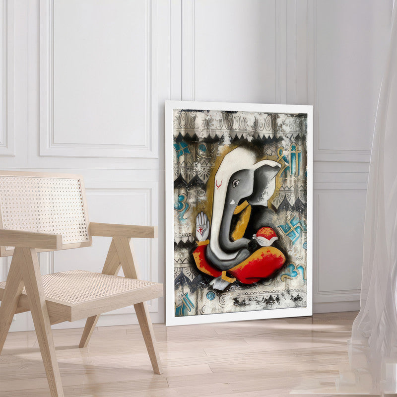 LuxuryStroke's Abstract Ganesha Acrylic Painting, Acrylic Ganesha Paintingand Creative Ganesha Painting - Contemporary Modern abstract Ganesha Painting