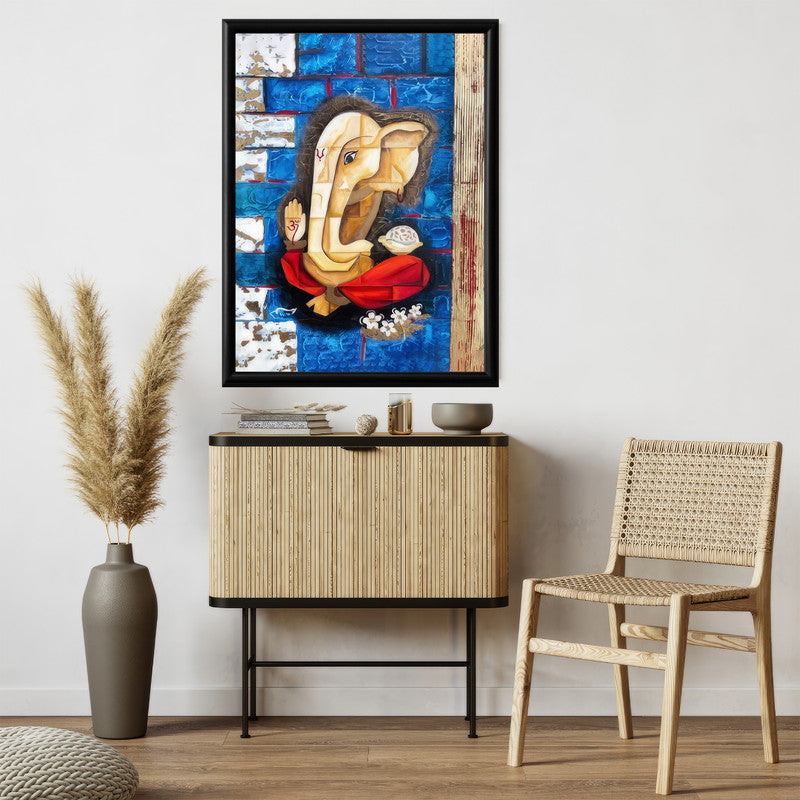 LuxuryStroke's Modern Art Of Ganpati, Ganesh Modern Artand Modern Ganesha Acrylic Painting - Contemporary Modern abstract Ganesha Painting