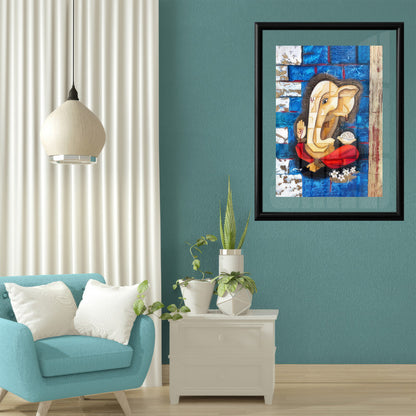 LuxuryStroke's Modern Art Of Ganpati, Ganesh Modern Artand Modern Ganesha Acrylic Painting - Contemporary Modern abstract Ganesha Painting