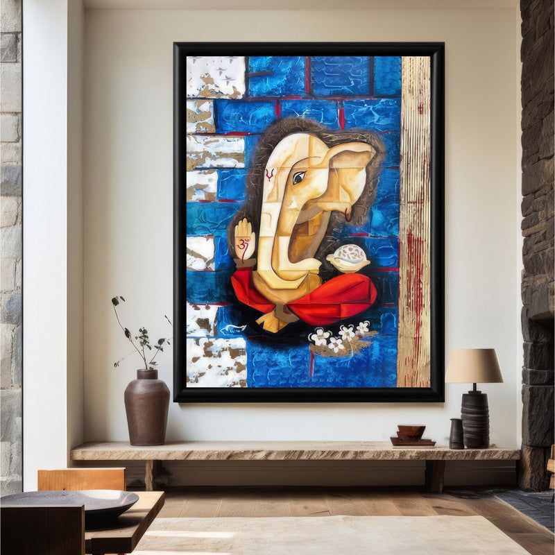 LuxuryStroke's Modern Art Of Ganpati, Ganesh Modern Artand Modern Ganesha Acrylic Painting - Contemporary Modern abstract Ganesha Painting