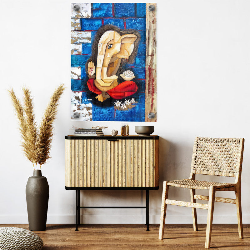 LuxuryStroke's Modern Art Of Ganpati, Ganesh Modern Artand Modern Ganesha Acrylic Painting - Contemporary Modern abstract Ganesha Painting