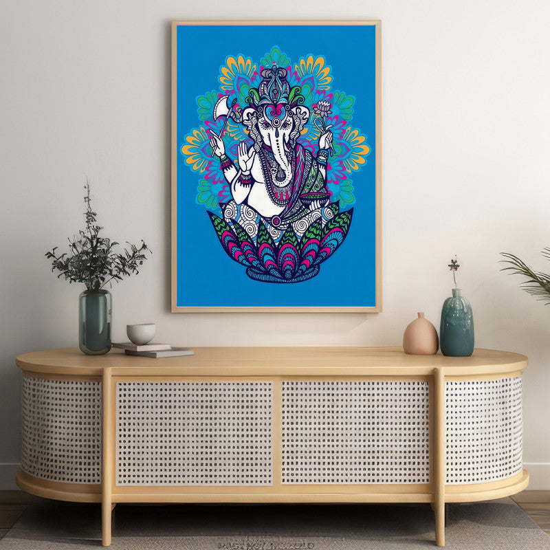 LuxuryStroke's Ganesh Modern Art Painting, Ganpati Acrylic Paintingand Modern Art Of Ganpati - Contemporary Ganesha Elephant, Diamond Painting