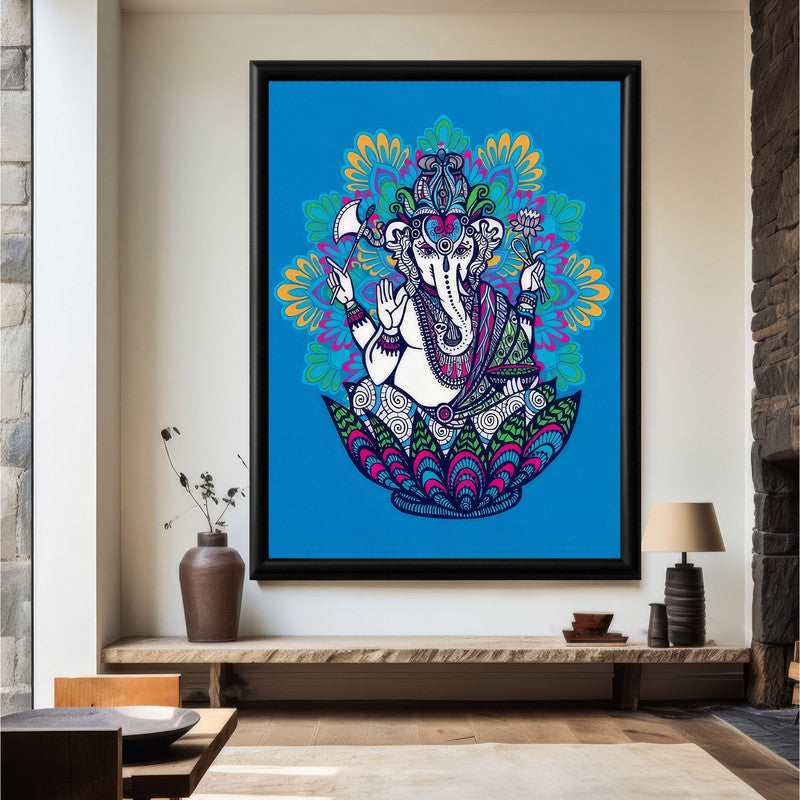 LuxuryStroke's Ganesh Modern Art Painting, Ganpati Acrylic Paintingand Modern Art Of Ganpati - Contemporary Ganesha Elephant, Diamond Painting