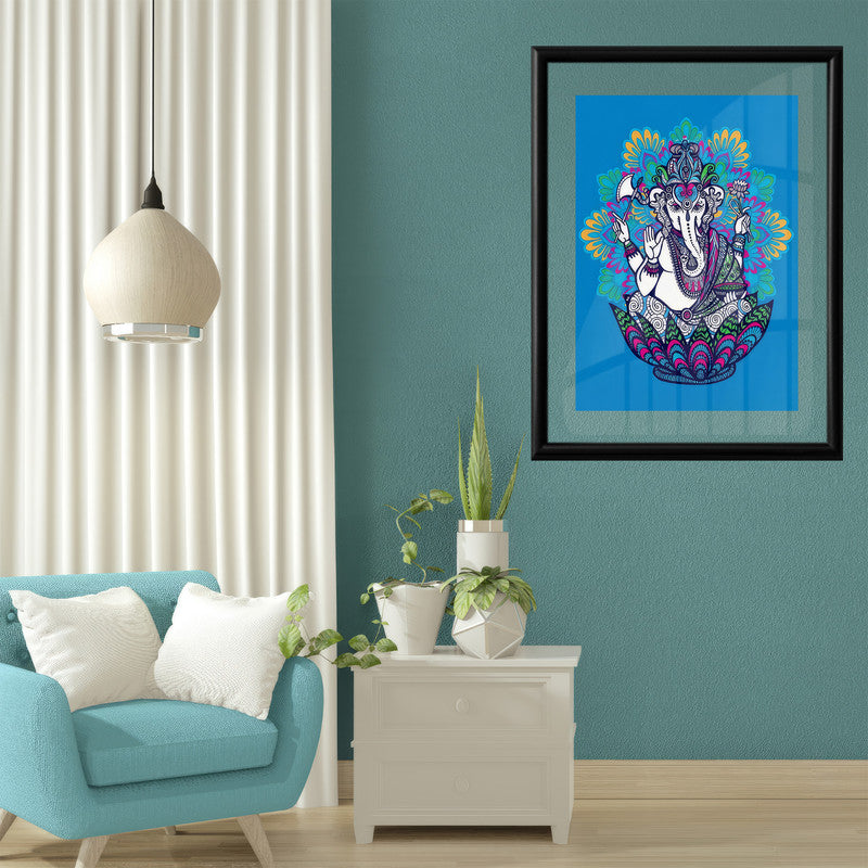 LuxuryStroke's Ganesh Modern Art Painting, Ganpati Acrylic Paintingand Modern Art Of Ganpati - Contemporary Ganesha Elephant, Diamond Painting