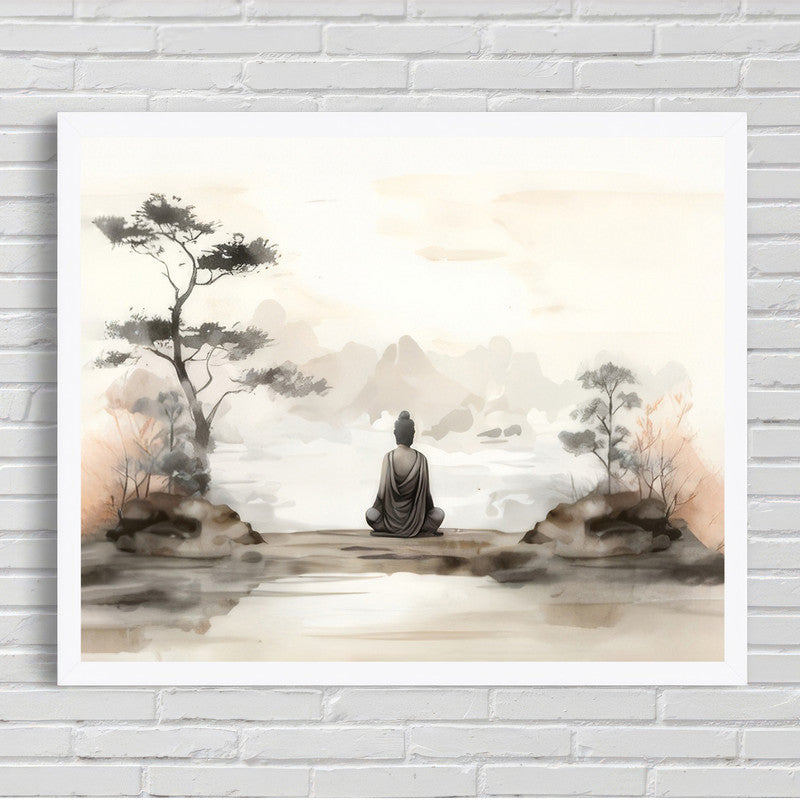 LuxuryStroke's Buddha Abstract Painting, Buddha Abstract Artand Buddha Acrylic Painting - Meditating Buddha Painting