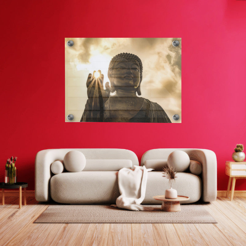 LuxuryStroke's Buddha Face Acrylic Painting, Buddha Face Paintingand Buddha Paintings For Living Room - Aesthetic Buddha Painting