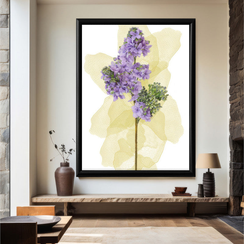 LuxuryStroke's Minimalistic Beautiful Floral Painting, Beautiful Flower Paintingand Floral Painting Acrylic - Purple Petals Perfection: Botanical Artistry In Bloom