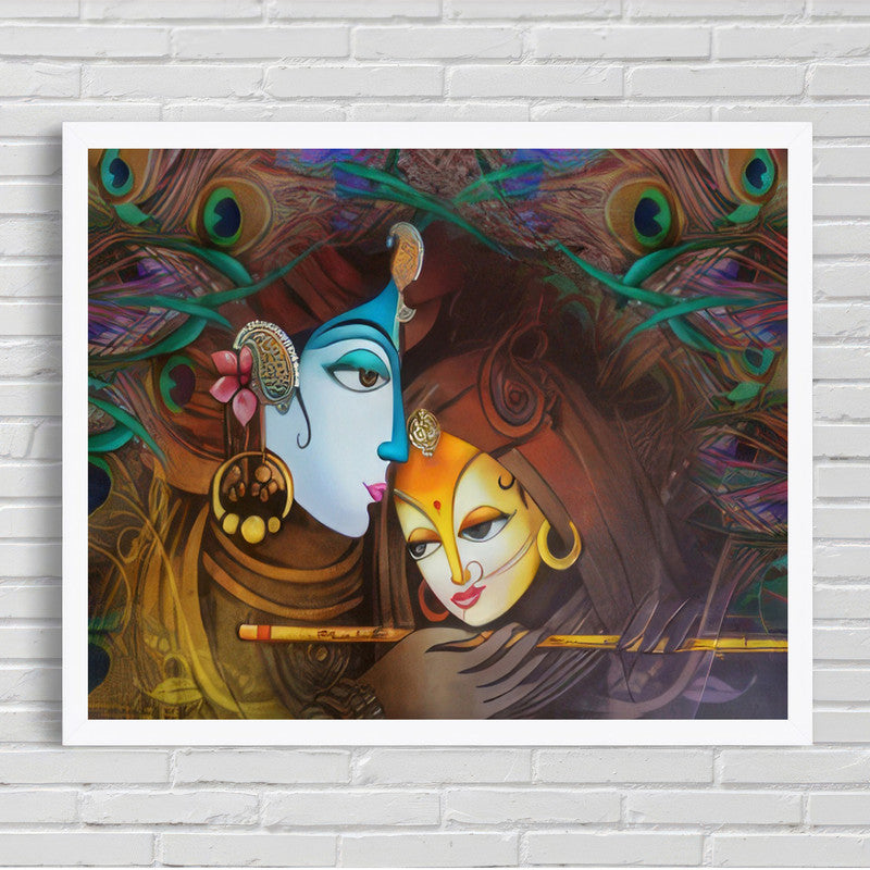 LuxuryStroke's Abstract Painting Of Radha Krishna, Painting Of Radha Krishnaand Radha Krishna Abstract Painting - Radha & Krishna Painting