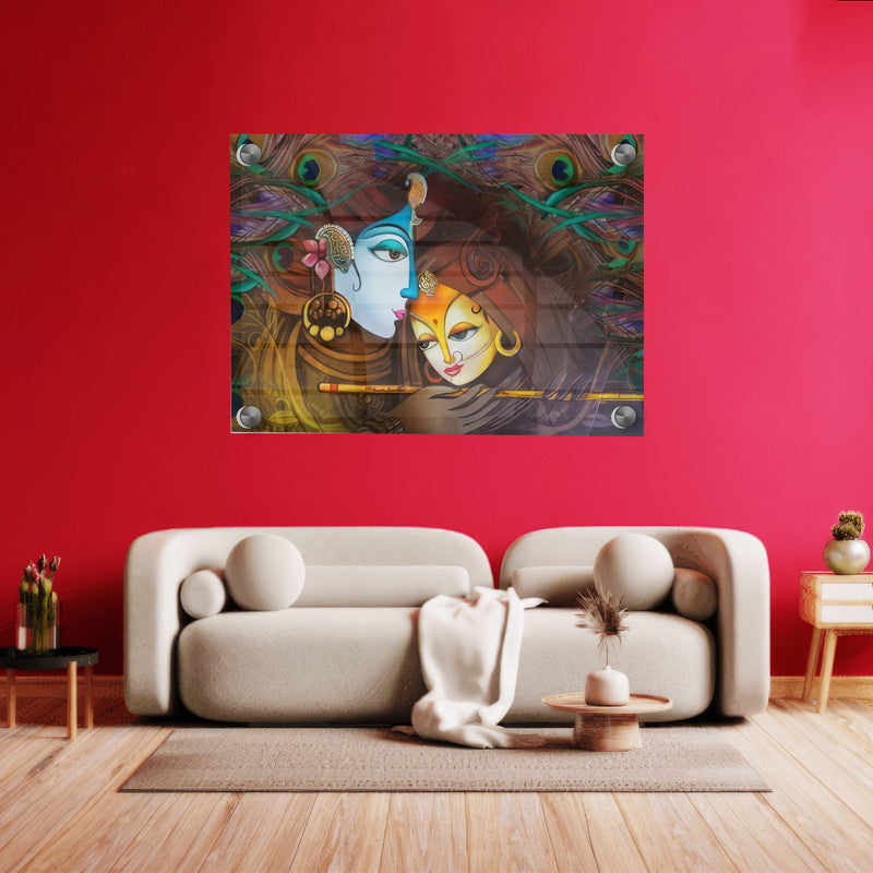 LuxuryStroke's Abstract Painting Of Radha Krishna, Painting Of Radha Krishnaand Radha Krishna Abstract Painting - Radha & Krishna Painting