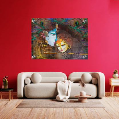 LuxuryStroke's Abstract Painting Of Radha Krishna, Painting Of Radha Krishnaand Radha Krishna Abstract Painting - Radha & Krishna Painting