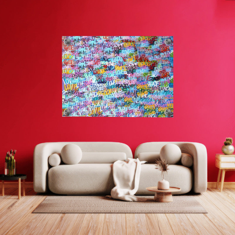 LuxuryStroke's Colourful Modern Abstract Art, Abstract Acrylic Landscape Paintingand Contemporary Abstract Art - Aesthetic Abstract Art Painting - LOVE
