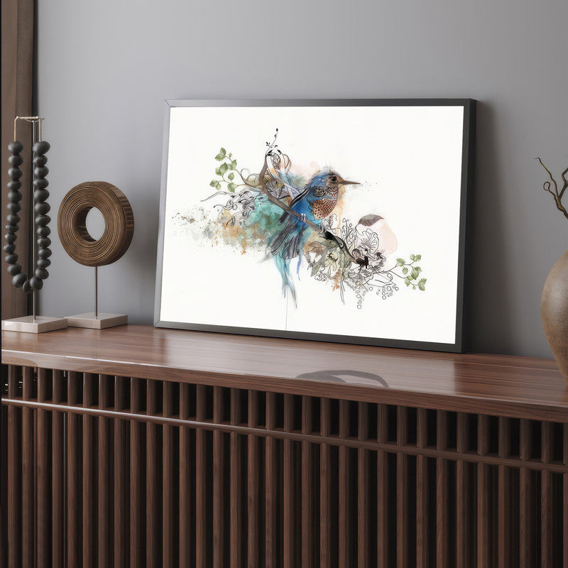 LuxuryStroke's Birds Art Painting, Paintings Of Animalsand Abstract Animal Paintings - Birds On Tree Painting