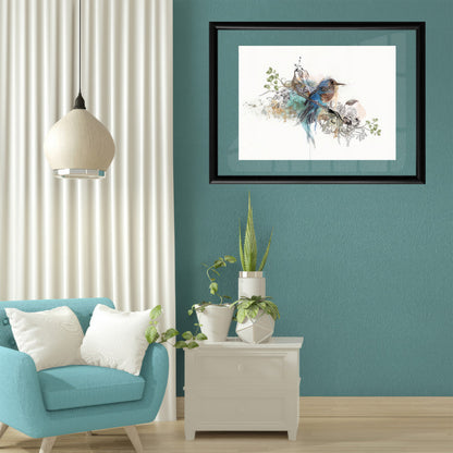 LuxuryStroke's Birds Art Painting, Paintings Of Animalsand Abstract Animal Paintings - Birds On Tree Painting