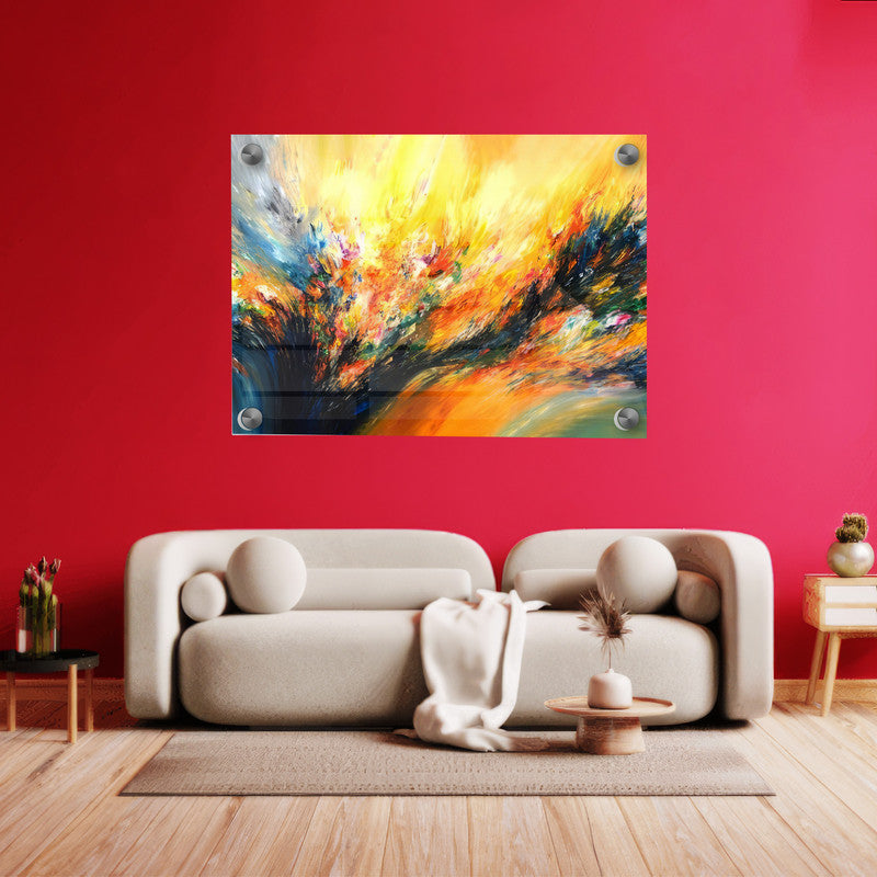 LuxuryStroke's Acrylic Landscape Painting Abstract, Colourful Modern Abstract Artand Abstract Painting Sunset - Abstract Art Painting