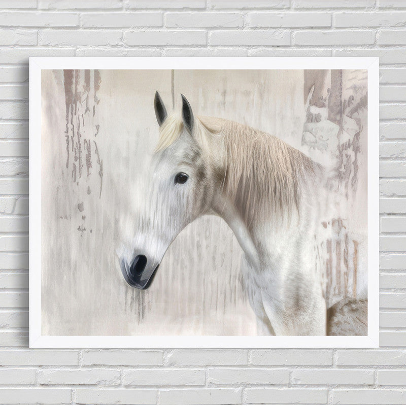 LuxuryStroke's Abstract Horse Painting, Abstract Animal Paintingsand Paintings Of Animals - White Horse Painting